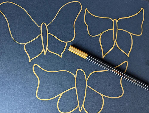 Drawing: Stabilo 68 Markers Cut Out Butterflies Tutorial