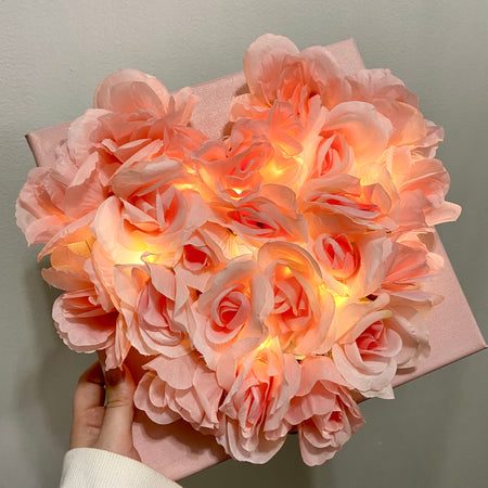 Light Up Pink Floral Canvas