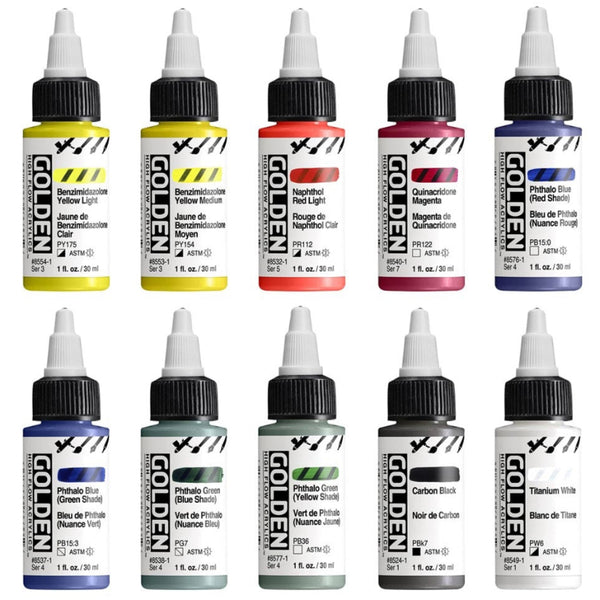 Golden High Flow Acrylic Intro 10x30ml Set