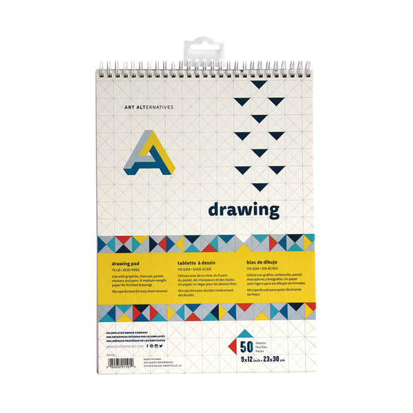 Art Alternatives Drawing Pad 9"x12" Spiral Bound - 50 Sheets