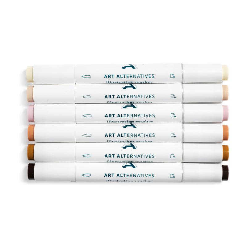 Art Alternatives Illustration Marker 6-Marker Set - Portrait Colors