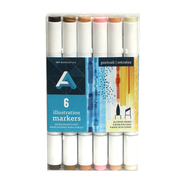 Art Alternatives Illustration Marker 6-Marker Set - Portrait Colors