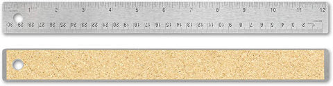 Alumicolor Stainless Steel Cork Backed Rulers