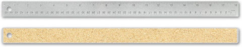 Alumicolor Stainless Steel Cork Backed Rulers