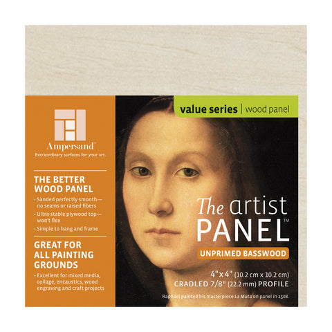 Artist Panel Unprimed Basswood - 7/8“ Cradled