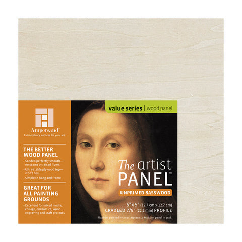 Artist Panel Unprimed Basswood - 7/8“ Cradled