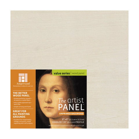 Artist Panel Unprimed Basswood - 7/8“ Cradled