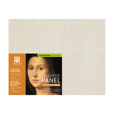 Artist Panel Unprimed Basswood - 7/8“ Cradled