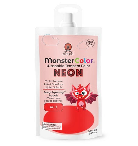 Monster Color Washable Tempera Paints- 5oz Pouches