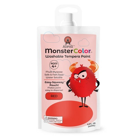 Monster Color Washable Tempera Paints- 5oz Pouches