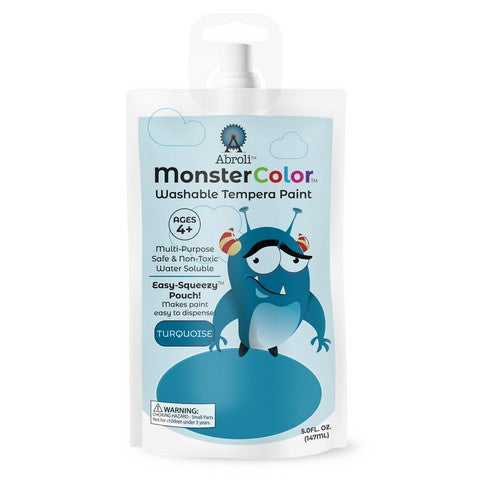 Monster Color Washable Tempera Paints- 5oz Pouches