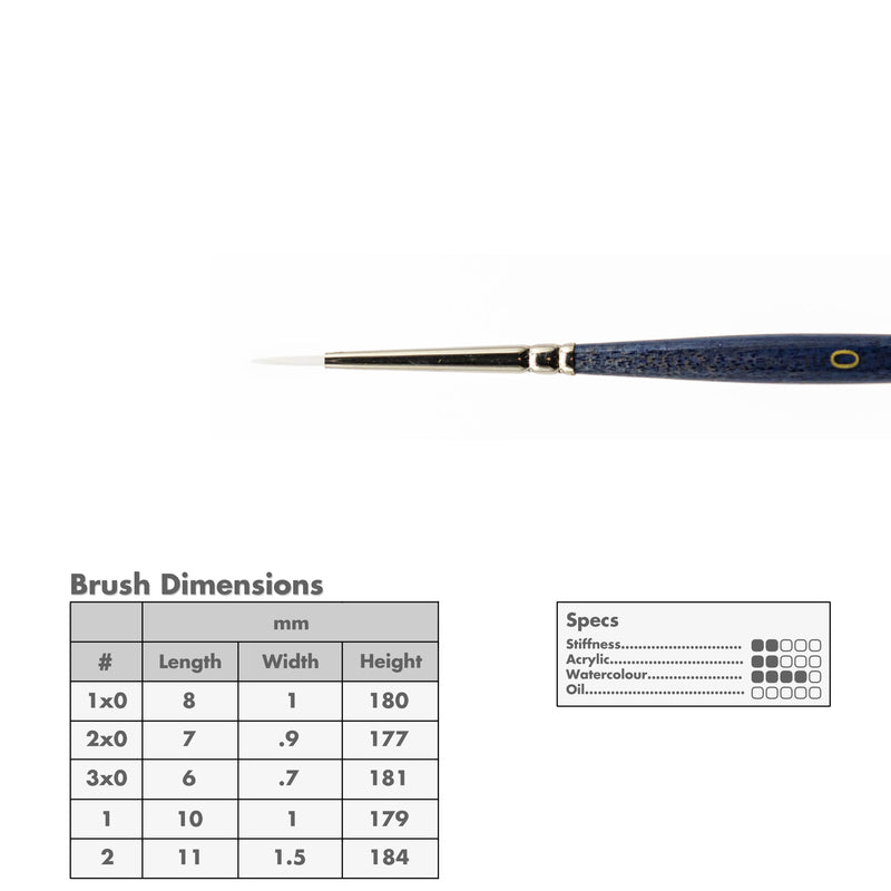 Curry's Series 2600 White Taklon Round Brushes