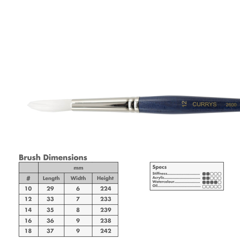 Curry's Series 2600 White Taklon Round Brushes