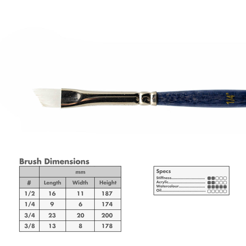 Curry's Series 2603 White Taklon Angle Brushes