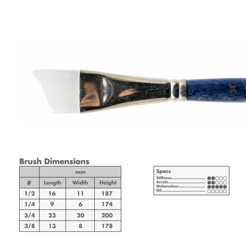 Curry's Series 2603 White Taklon Angle Brushes