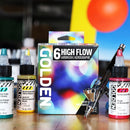 Golden High Flow Acrylic Airbrush 6x30ml Set