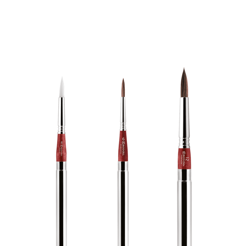 Escoda Red Series watercolor 3-piece brush travel set