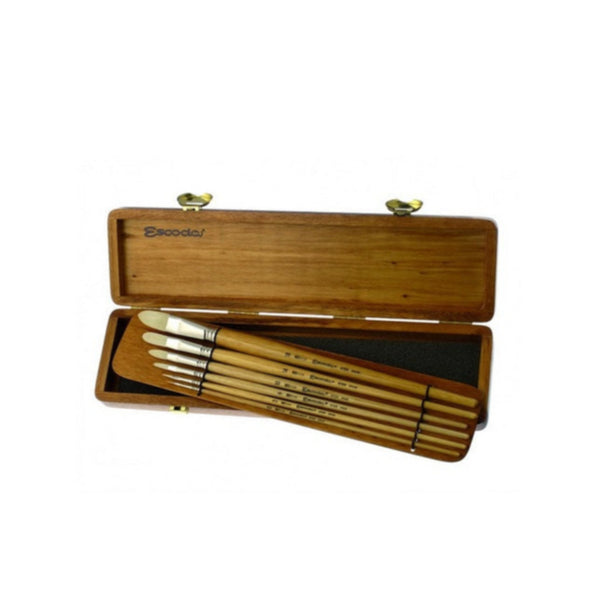 Escoda Classico Series Wooden Box Set of 6 Filberts