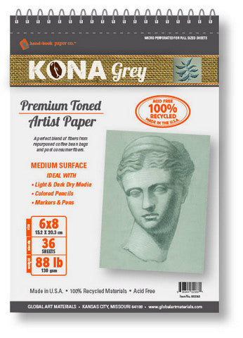 Kona Classic Premium Artist Toned Paper - Grey
