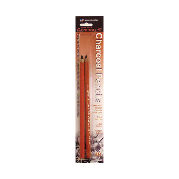 General's Charcoal Pencils 2-Pencil Set - 4B