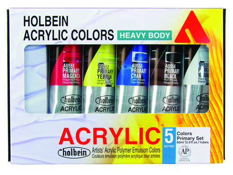 Holbein Heavy Body Artist Acrylic Primary Color Set  5x60ml