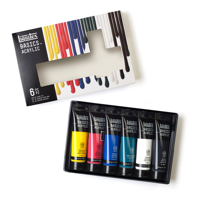 Liquitex Basics 6-Color Acrylic Sets 6x4oz