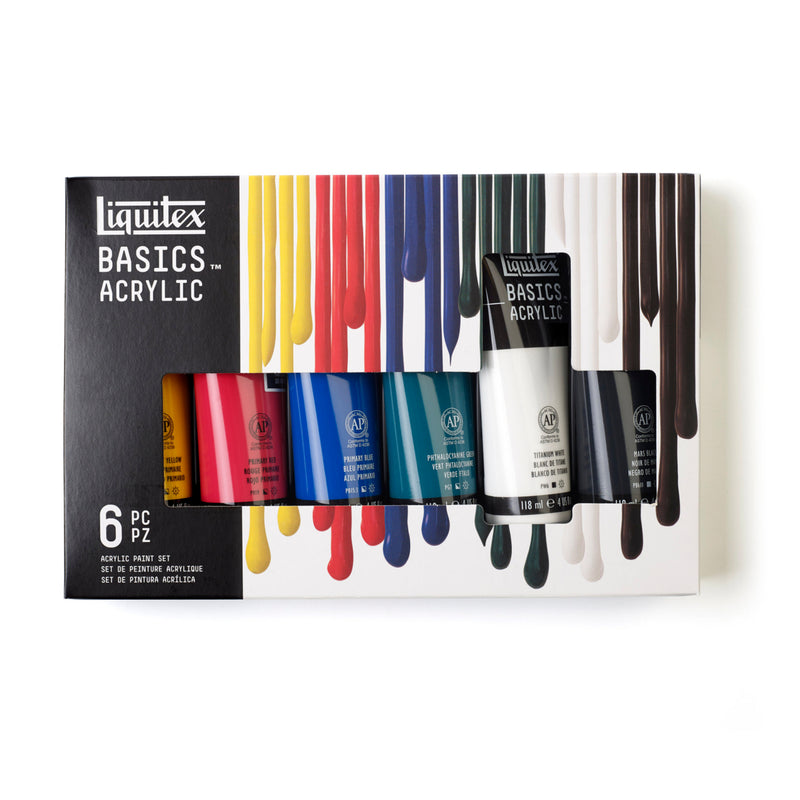 Liquitex Basics 6-Color Acrylic Sets 6x4oz