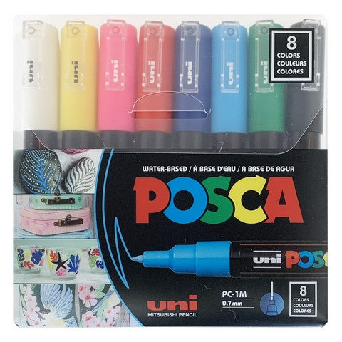 Posca Paint Markers PC-1M Extra Fine Set – 8 Basic Colors
