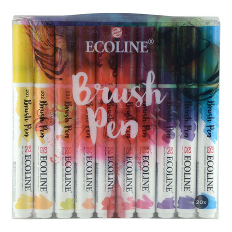 Ecoline Liquid Watercolor Brush Pen - Set of 20