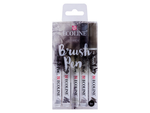 Ecoline Liquid Watercolor Brush Pen - Grey Tones Set of 5