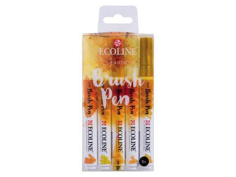 Ecoline Liquid Watercolor Brush Pen - Earth Tones Set of 5