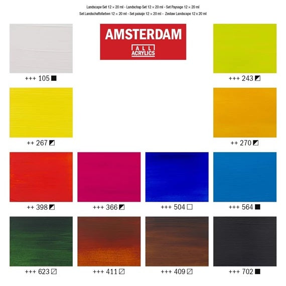 Amsterdam Standard Acrylic Landscape Set - 20ml x 12