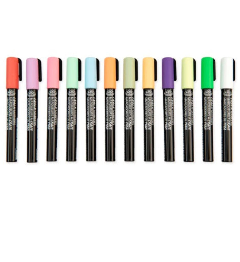 Royal Chalk Markers With Reversible Tip - Set of 12