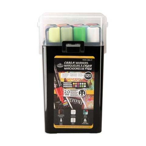 Royal Chalk Markers With Reversible Tip - Set of 12