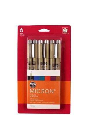 Pigma Micron color pen set of 6