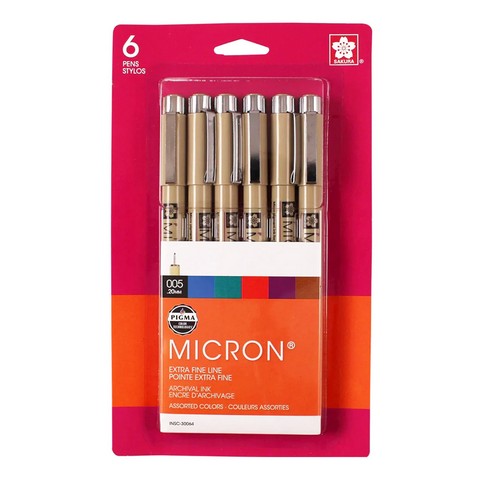 Pigma Micron color pen set of 6