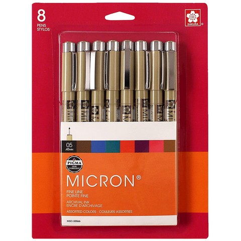 Sakura Pigma Micron Assorted Colors 8-Piece Sets
