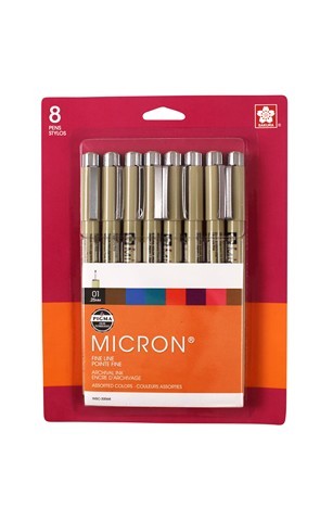 Sakura Pigma Micron Assorted Colors 8-Piece Sets