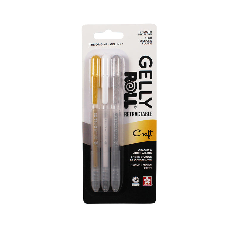 Sakura Gelly Roll Retractable Pens 3 Pack - Craft