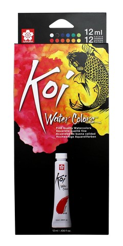 Koi Watercolor 12x12ml Tube Set