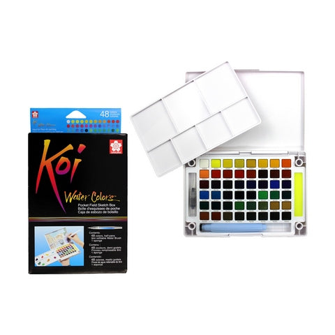 Sakura Koi Watercolor Field Sketch Half-Pan Set of 48