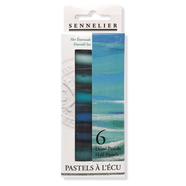 Sennelier Extra Soft Half Pastel Sticks Set of 6 Emerald