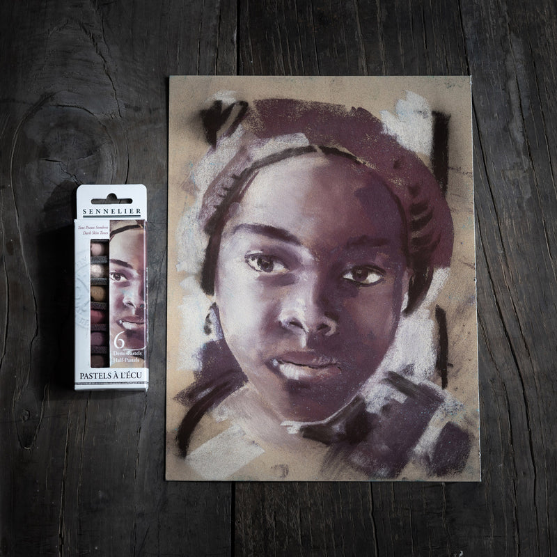 Sennelier Extra Soft Half Pastel Sticks Set of 6 Portrait Dark