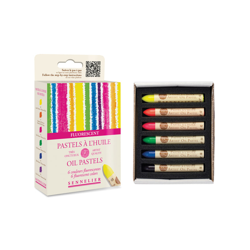 Sennelier Oil Pastel 6-Stick Fluorescent Set