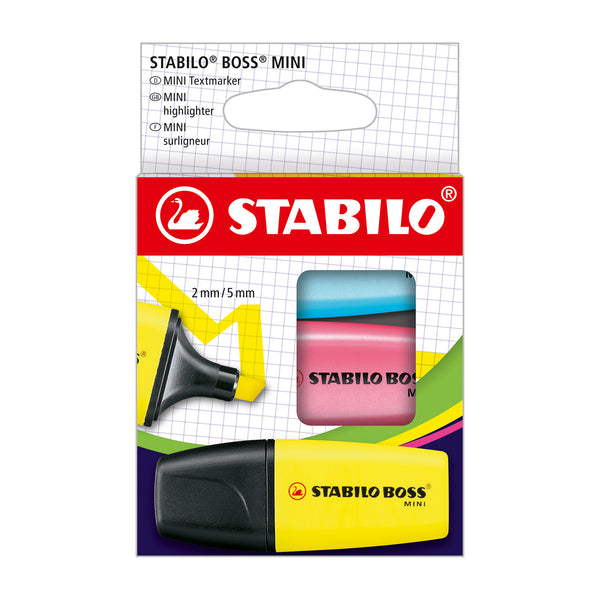 Stabilo BOSS Mini Highlighter 3-Color Wallet Set I