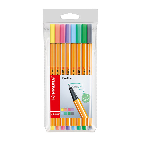 Stabilo Point 88 Pen 8-Color Set - Pastel Colors