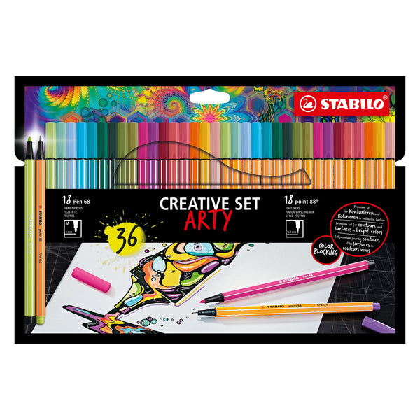 Stabilo Point 88 & Pen 68 Wallet - 36-Pen ARTY Set