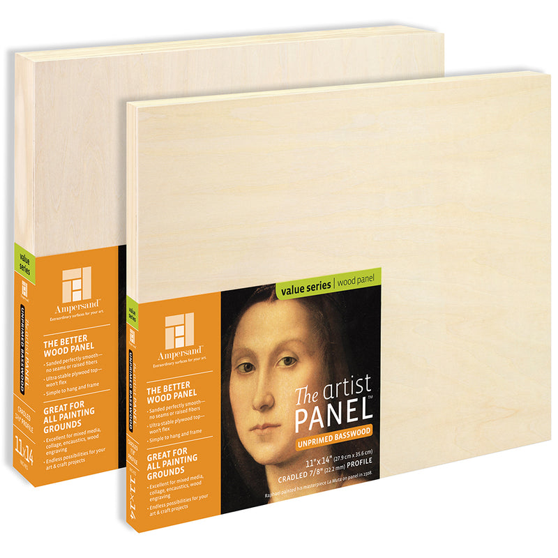 Artist Panel Unprimed Basswood - 7/8“ Cradled