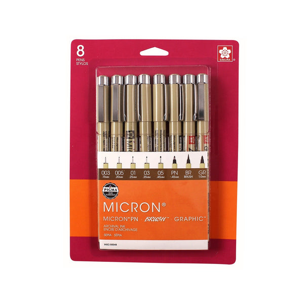 Sakura Pigma Micron 8-Piece Sepia Set