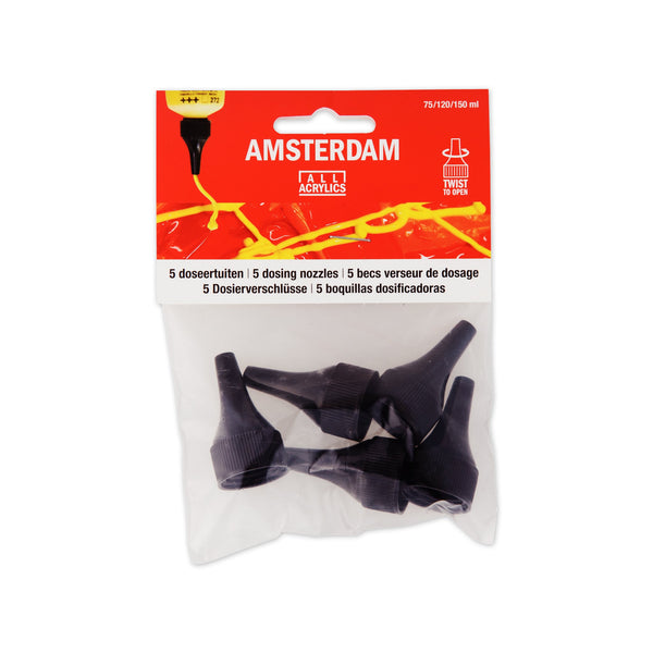 Amsterdam Standard Series Acrylics - Set of 5, Primary Colors, 120 mL, Tubes with 3 Nozzles